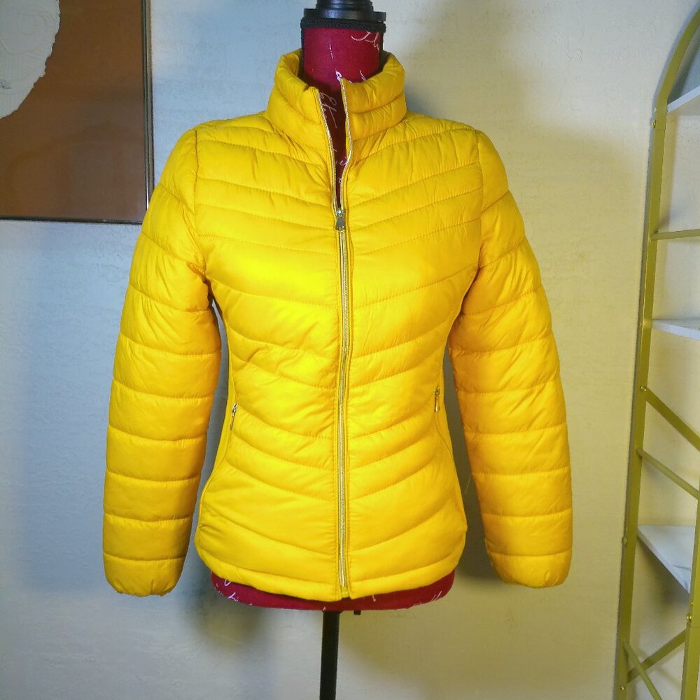 Sahiba Puffy Jacket, Down Free Nylon & Polyester Bright Yellow Small